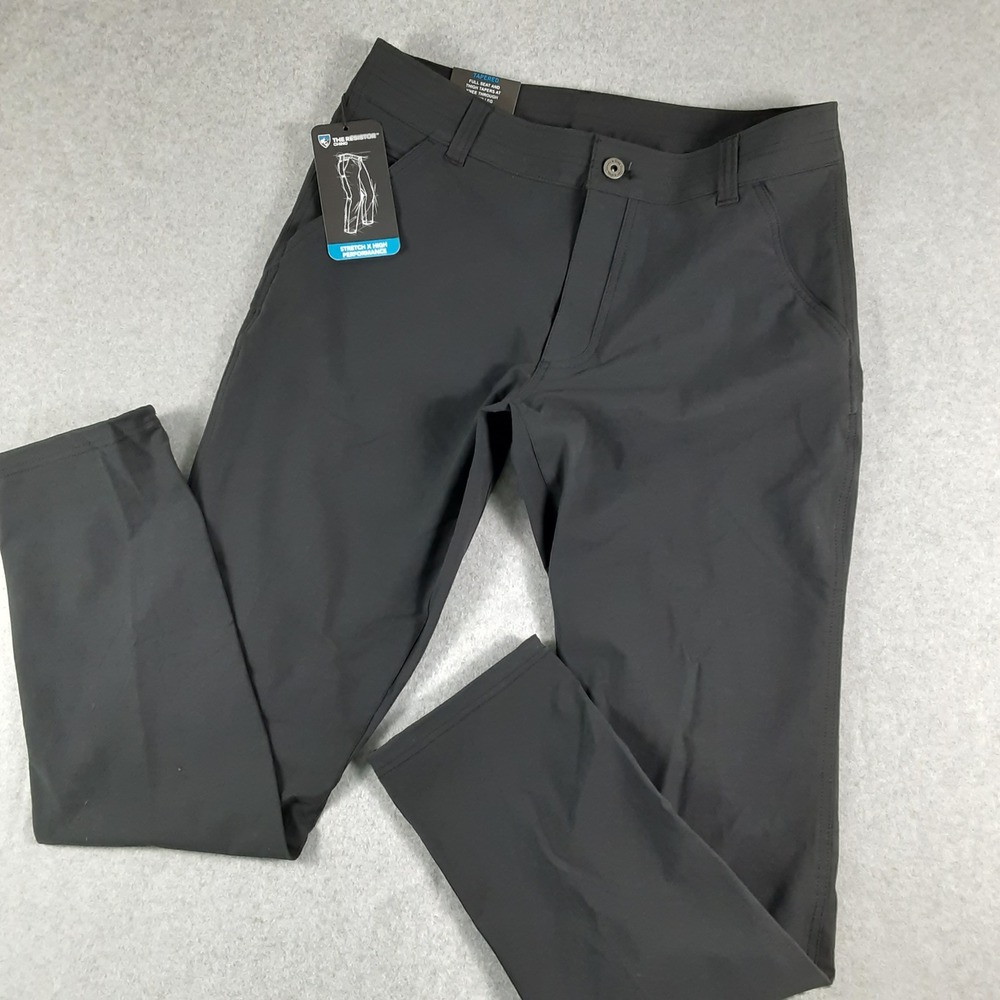 NEW Kuhl The Resistor Chino Pants Mens 34x34 Carbon Gray Tapered Stretch Hiking